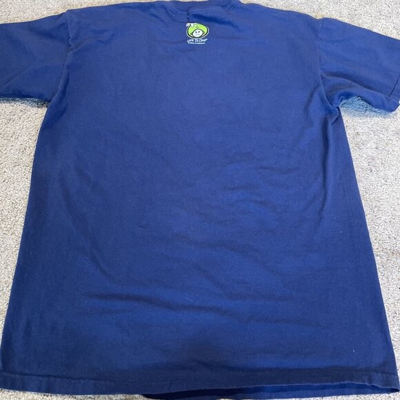 Life Is Crap Short Sleeve Shirt Unisex M Navy100% Cotton Graphic Bird Poop Head - Picture 5 of 7